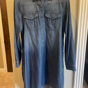 Western coastal WHBM Denim Button-Up Dress